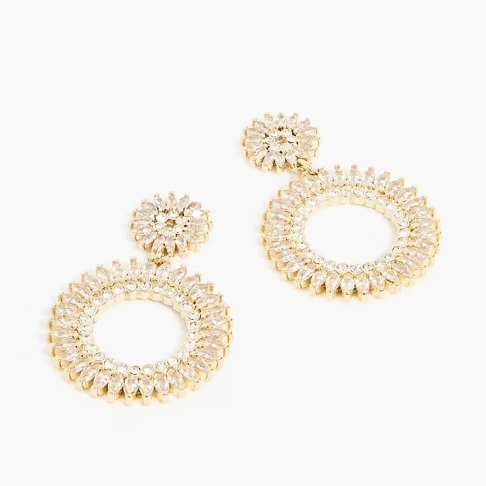 🆕 J.Crew Factory Crystal Sunburst Drop Earrings